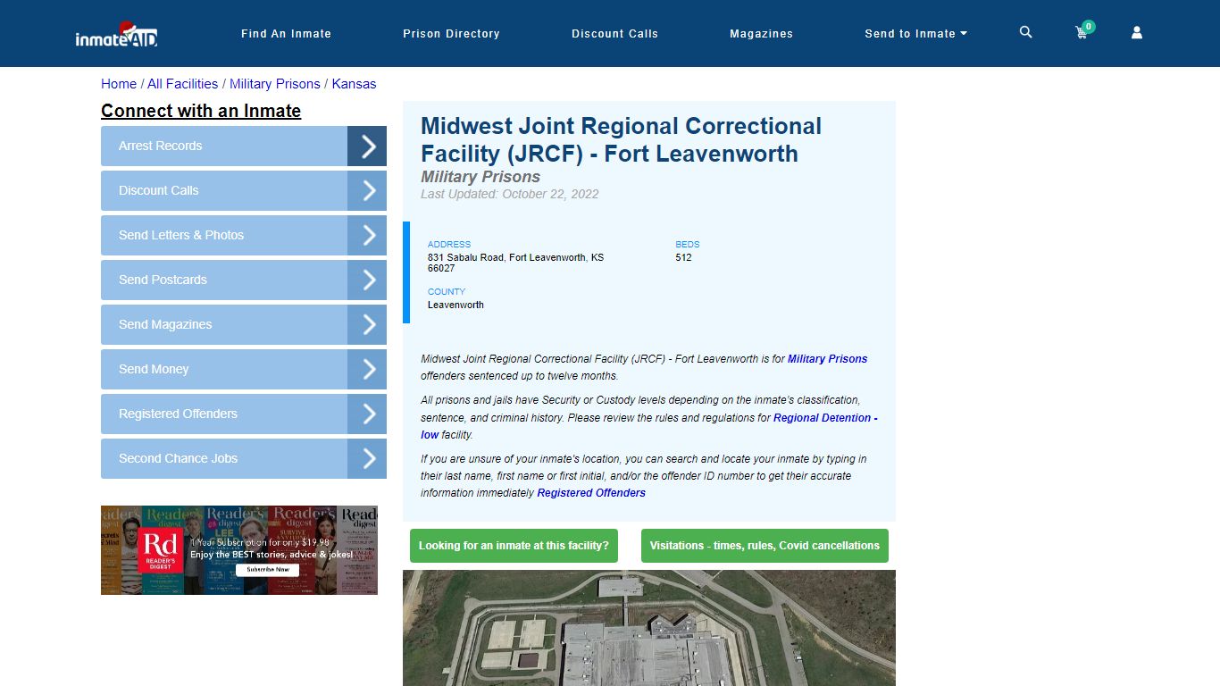 Midwest Joint Regional Correctional Facility (JRCF) - Fort Leavenworth
