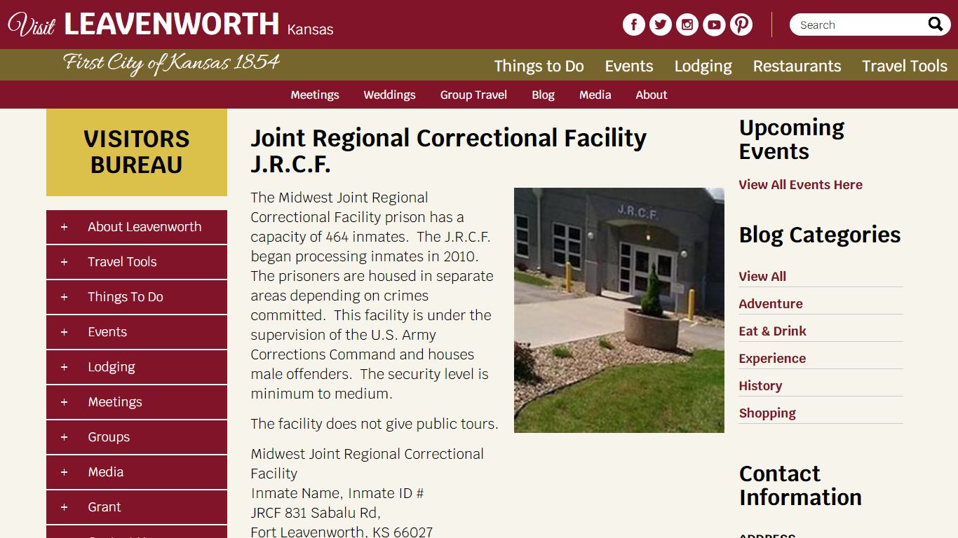 Joint Regional Correctional Facility J.R.C.F. | Leavenworth, Kansas